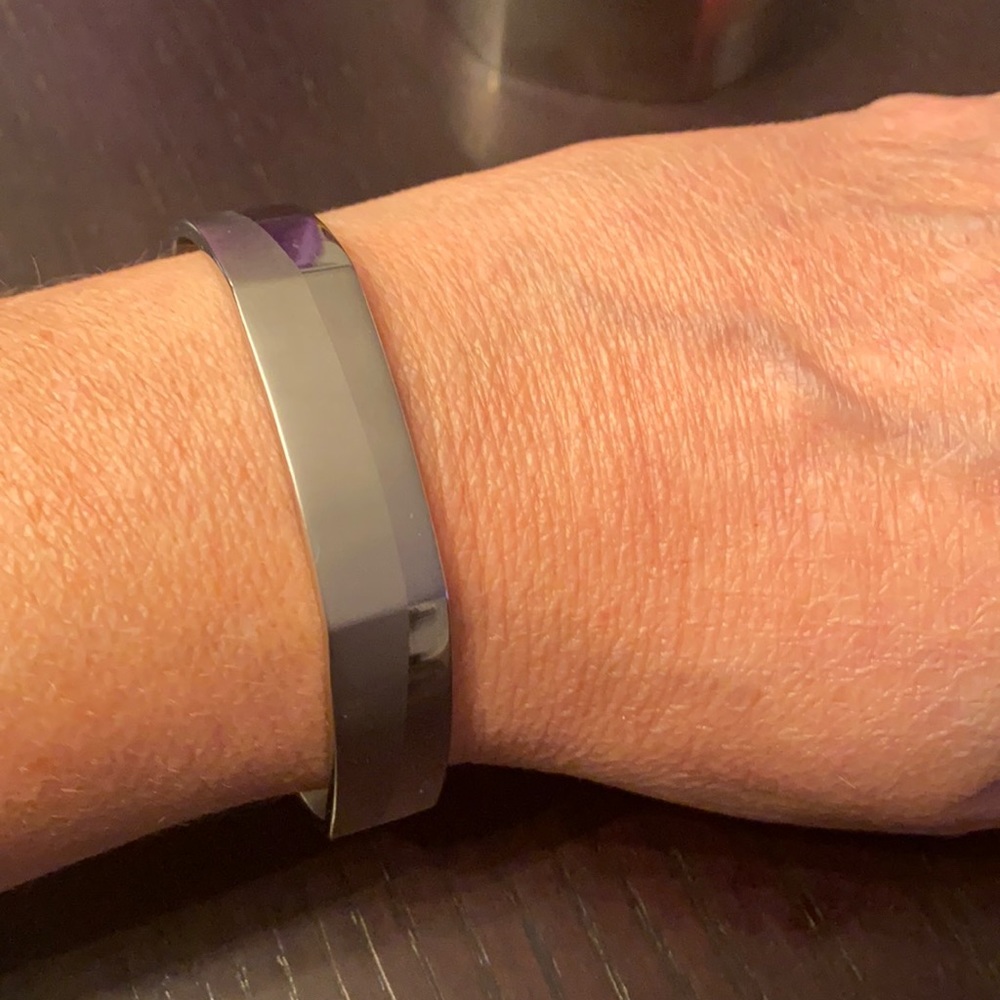 Lacoste 2 tone silver bangle